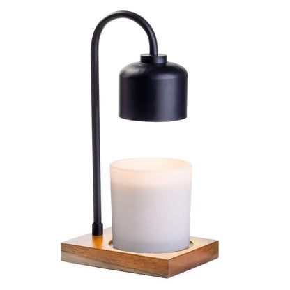 Arched Candle Warmer Lamp - Black and Wood
