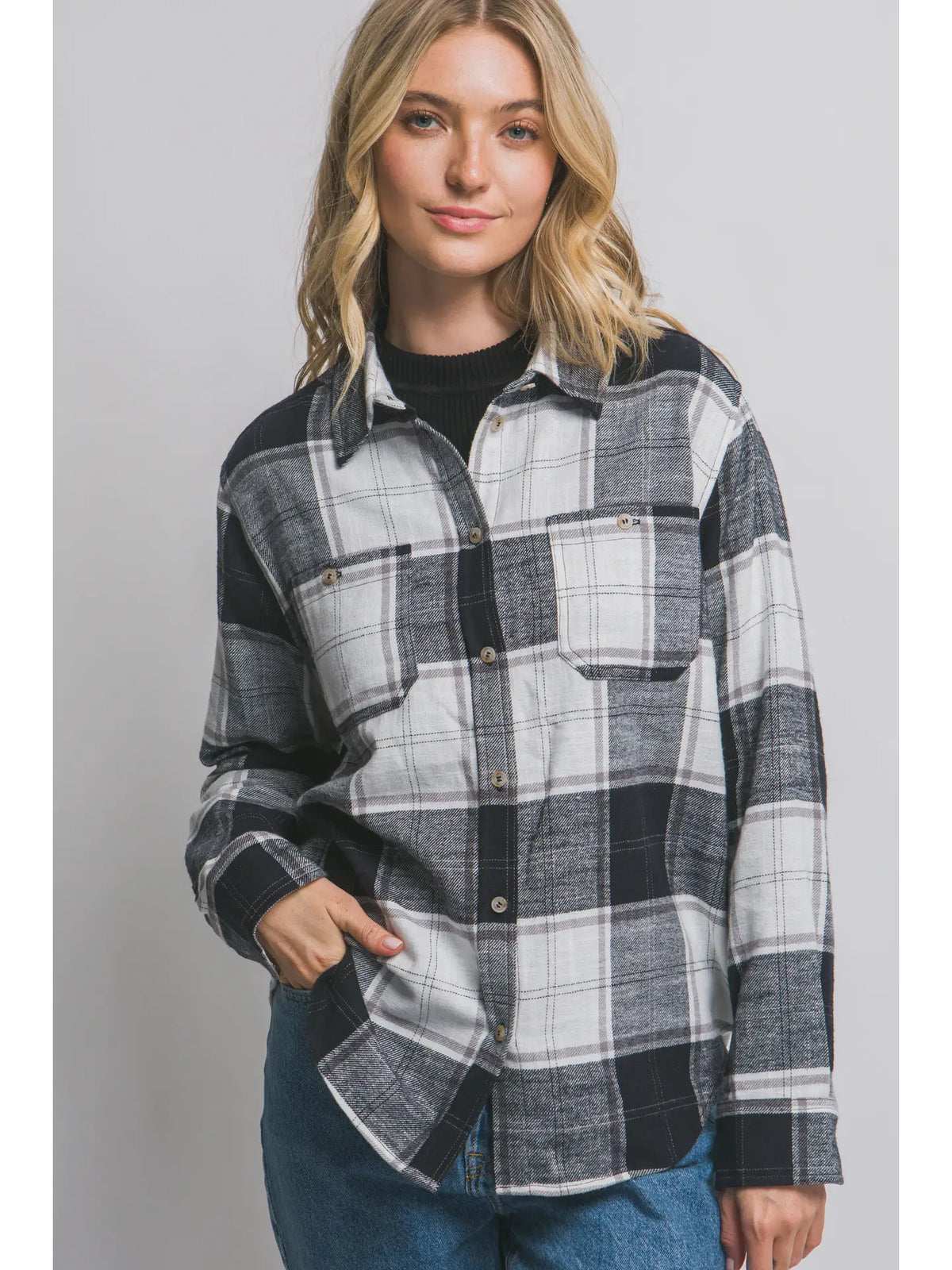 Plaid Flannel Button-Down Shirt - Color Options