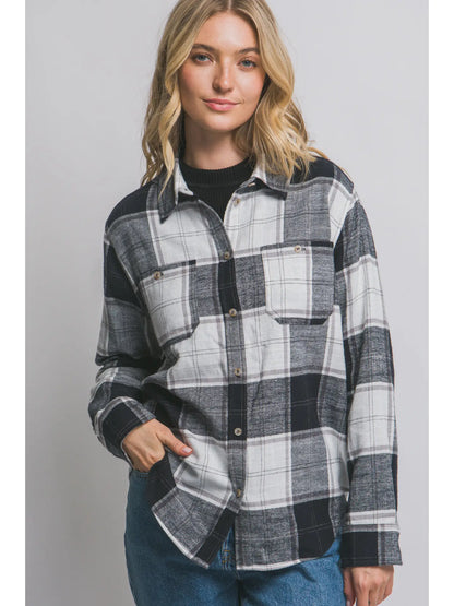Plaid Flannel Button-Down Shirt - Color Options
