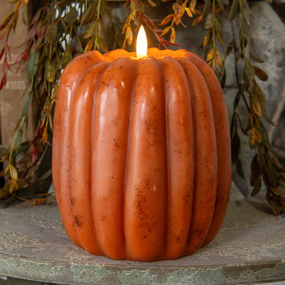 Orange Flameless Pumpkin Shaped Candle - 5 Size Options