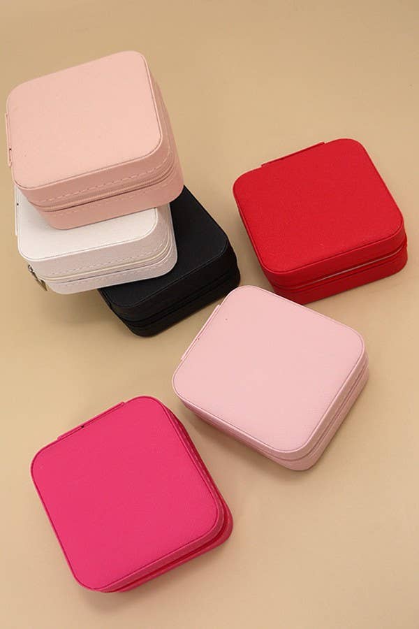 Solid Color Travel Jewelry Organizer Case