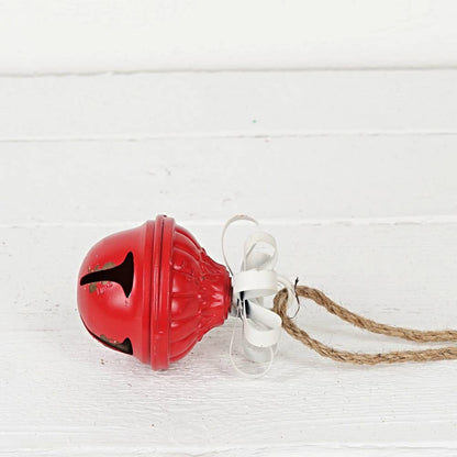 Vintage Style Bell With Metal Bow Ornament - 2 Sizes