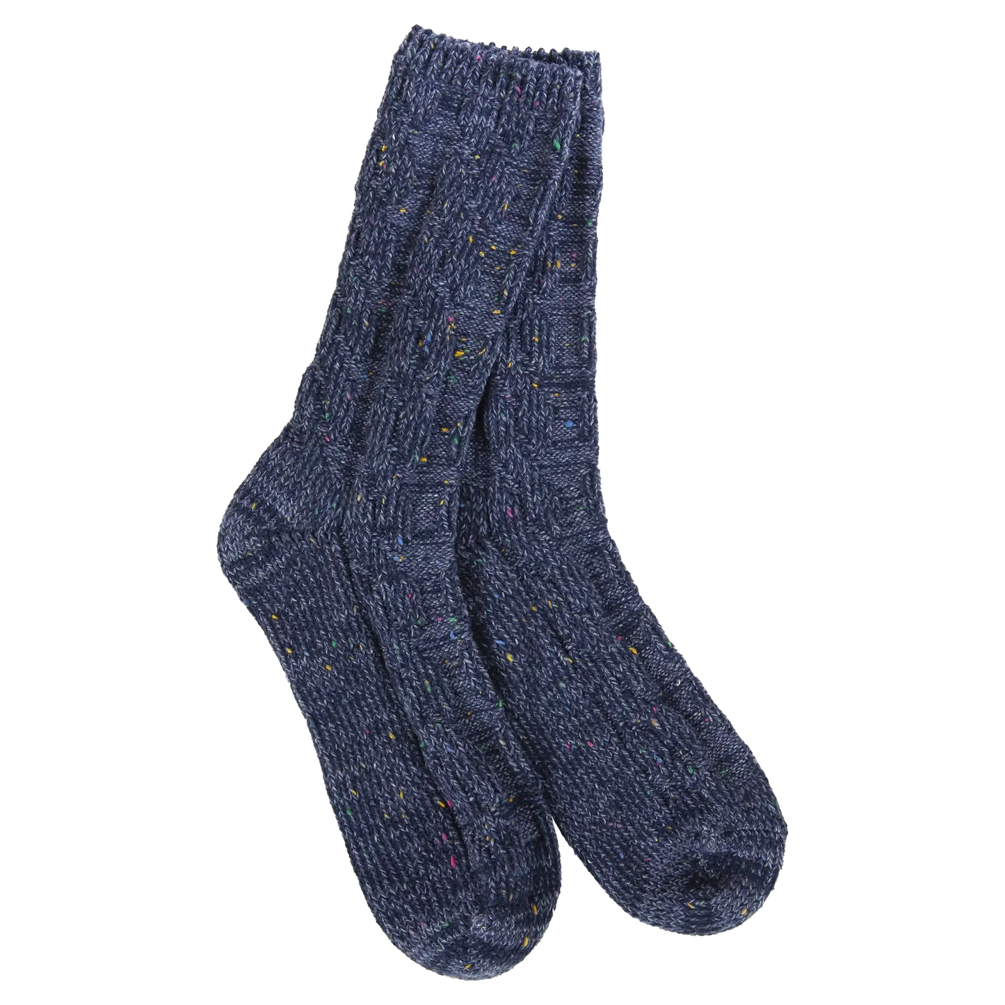 Black Confetti Cable Crew - World's Softest® Socks