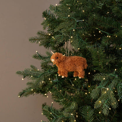 Standing Highland Cow Christmas Ornament - Plush