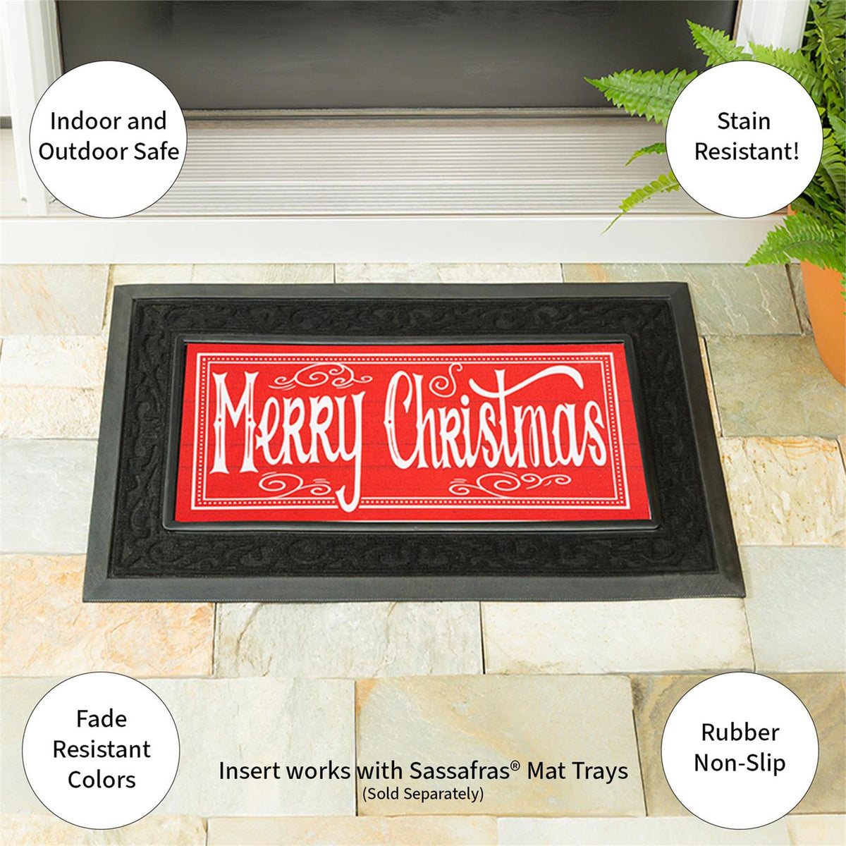 Bright Merry Christmas Sassafras Switch Mat Doormat Insert