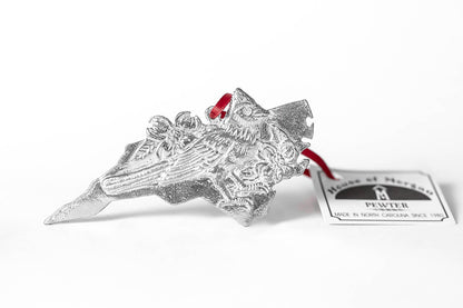 North Carolina Pewter Ornament - Cardinal & Dogwood