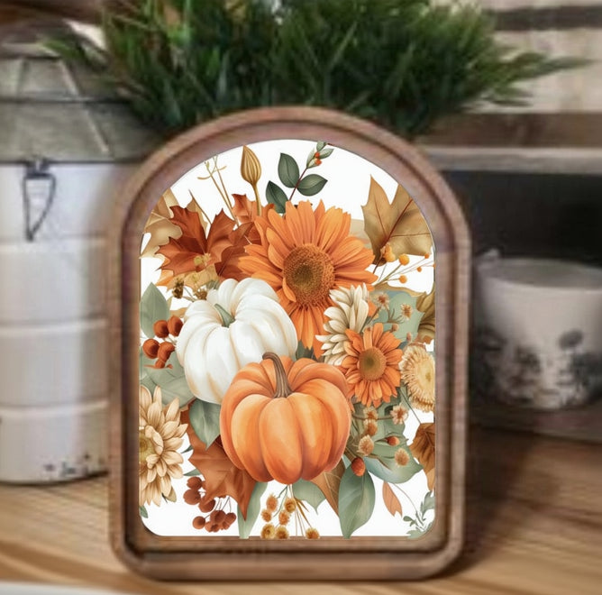 Arch Top Fall Bouquet Framed Art