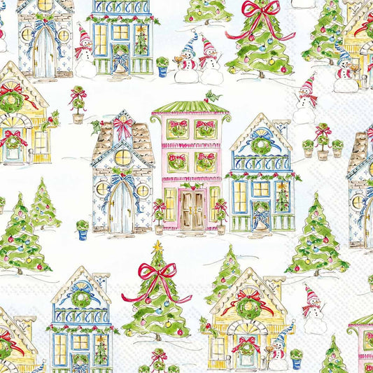 Gingerbread House Village Paper Cocktail Napkins - 20 Per Pack