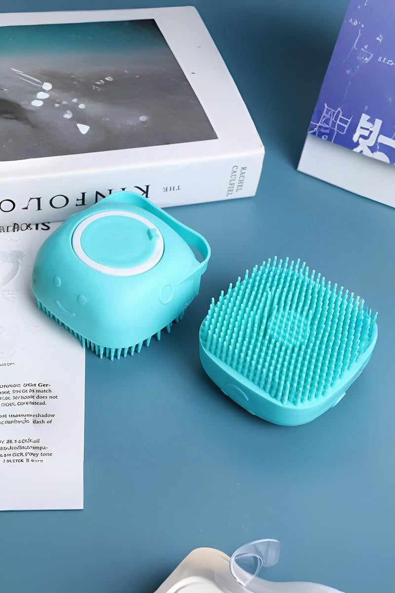 Pet Scrubber Bath Brush Shampoo Dispenser