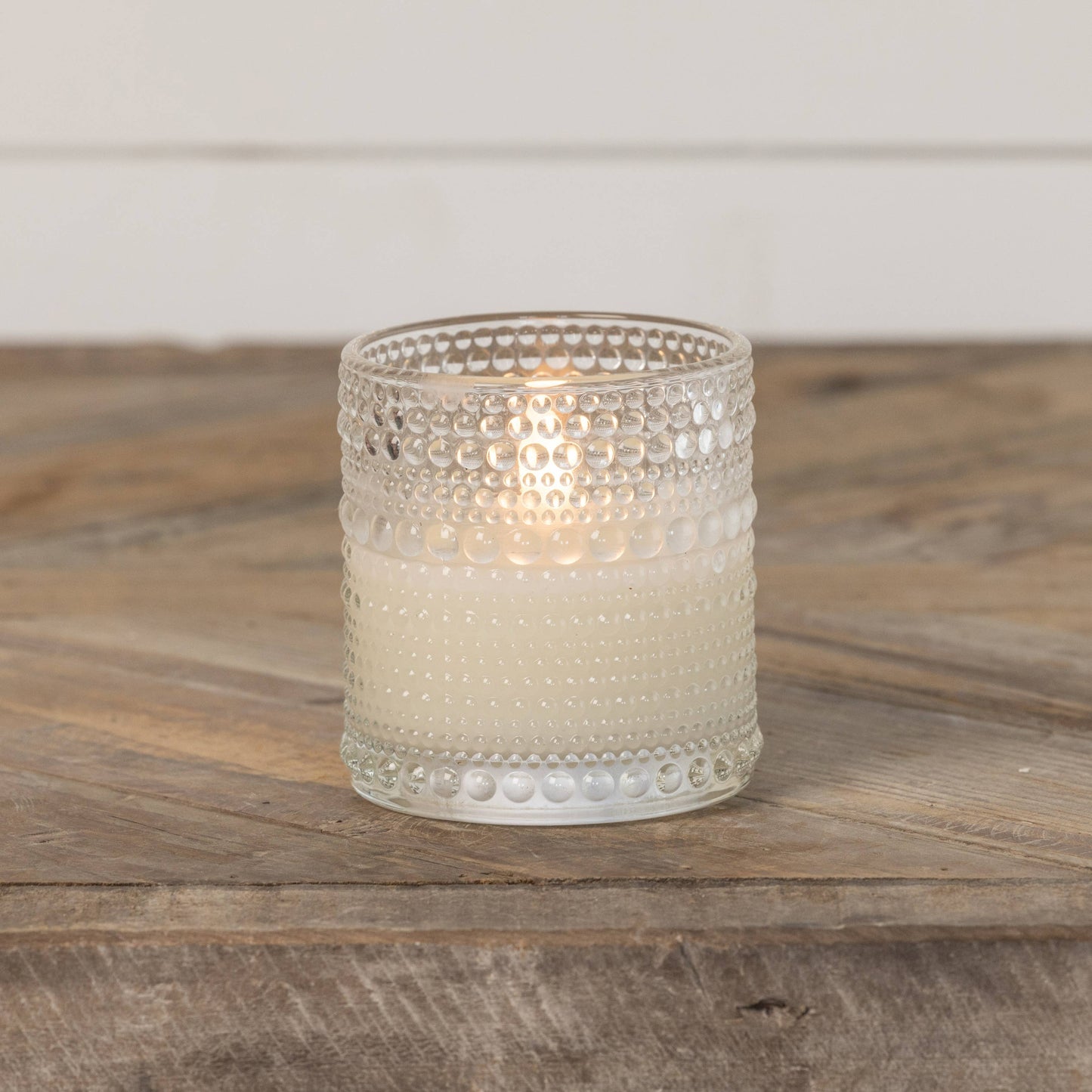Clear Dotted Glass 3D Flameless LED Candle - Size Options