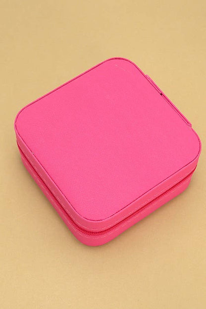 Solid Color Travel Jewelry Organizer Case
