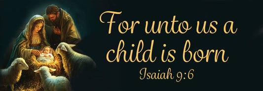 For Unto Us a Child is Born Nativity With Sheep Signature Sign - Custom Decor