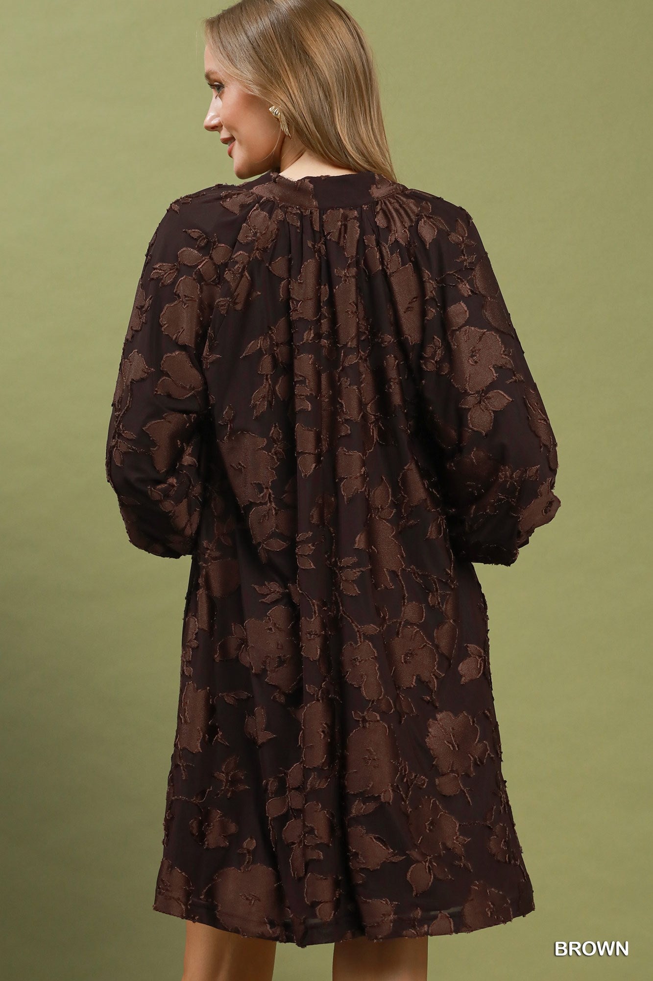 Velvet Floral Textured Babydoll Dress - Color Options