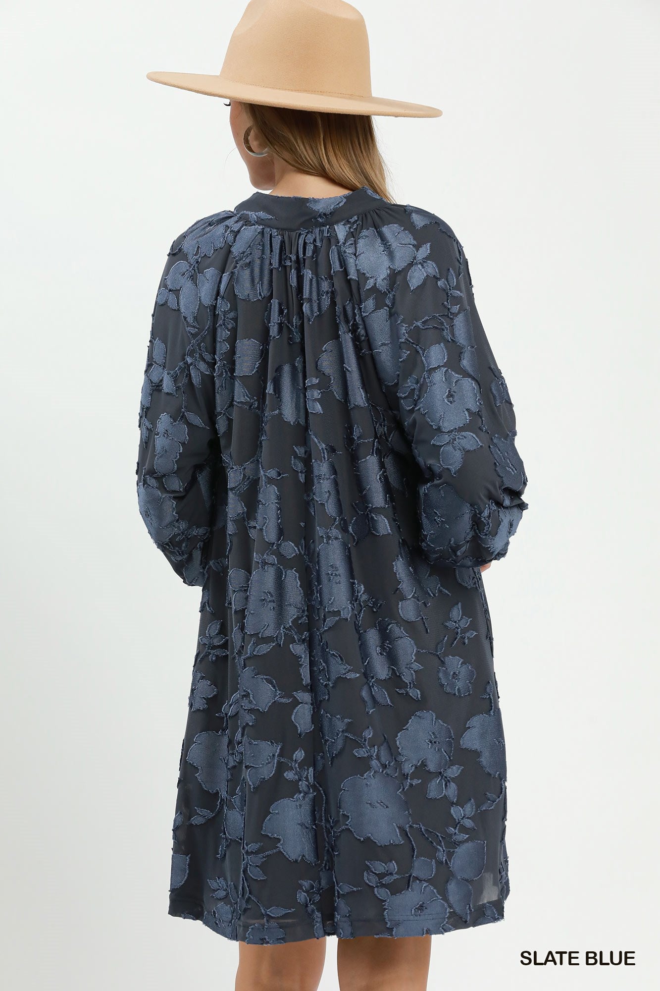 Velvet Floral Textured Babydoll Dress - Color Options