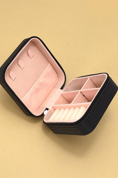 Solid Color Travel Jewelry Organizer Case