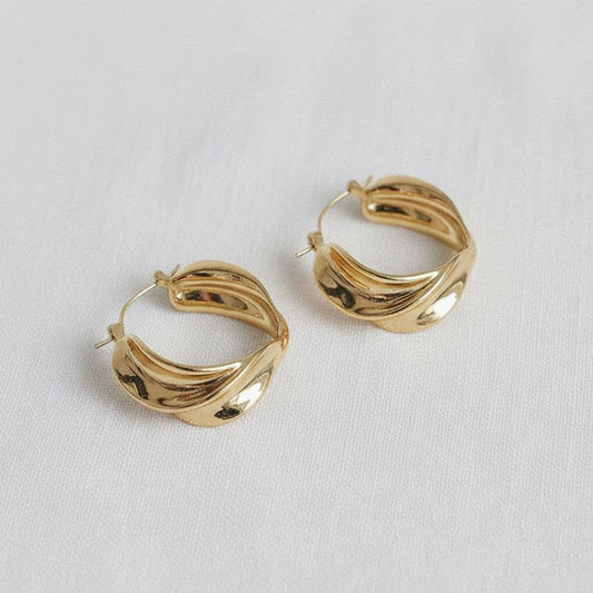 Geometric Twisted Circle Hoop Earrings