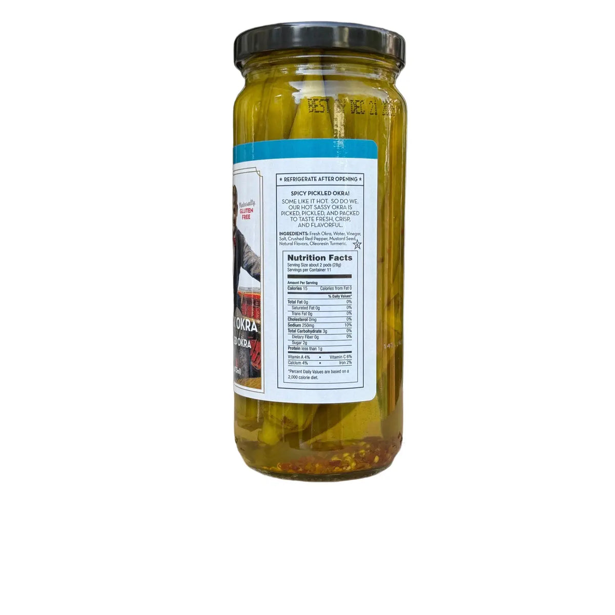 Sassy Pickled Okra  - 16 oz Jar - Hot or Mild