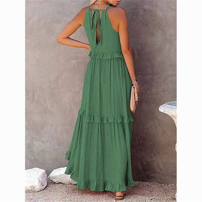 Ruffle Hem Maxi Dress - 2 Colors