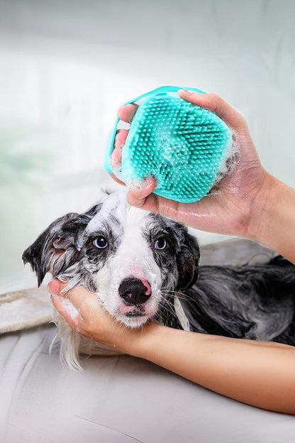 Pet Scrubber Bath Brush Shampoo Dispenser