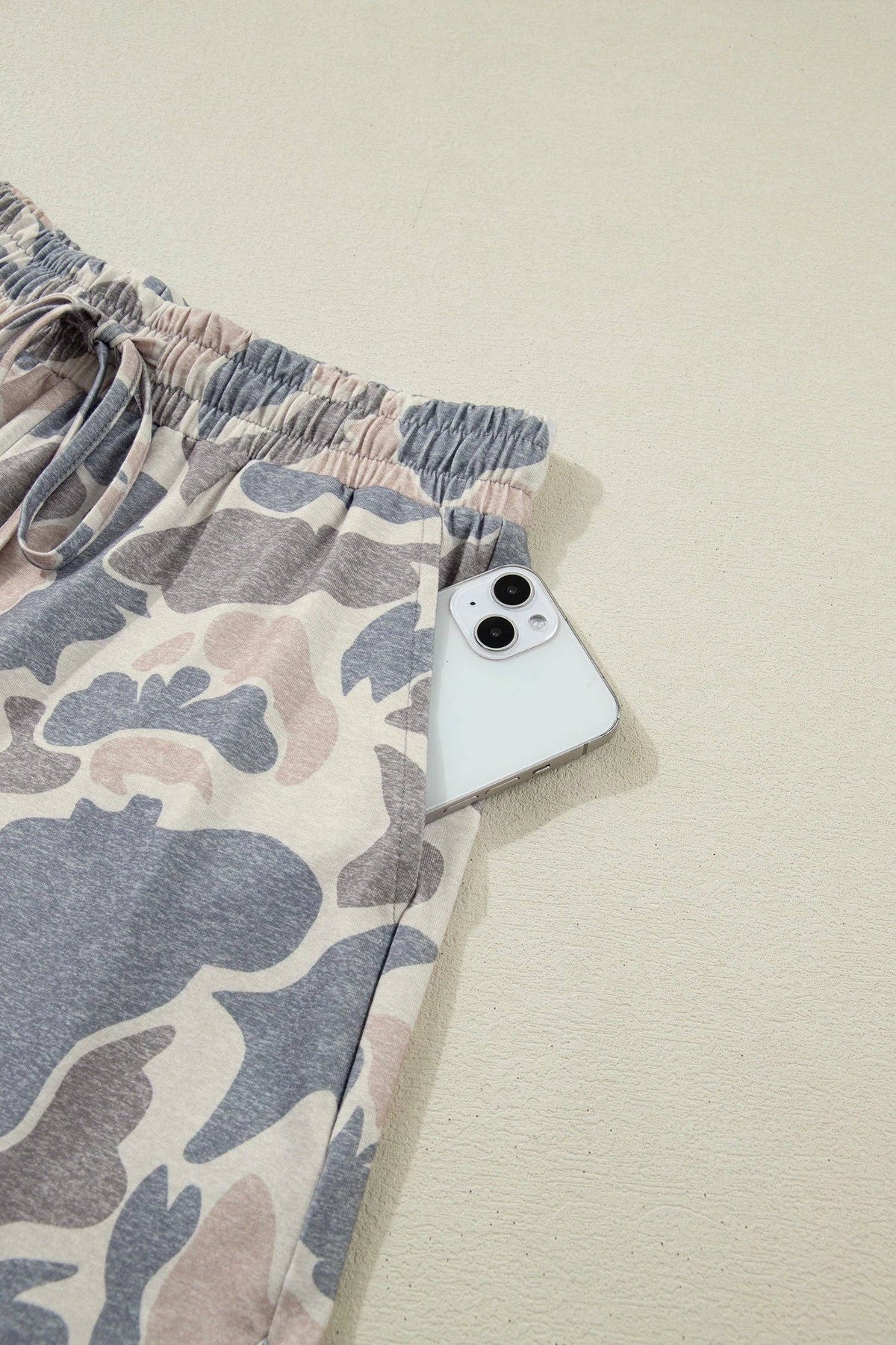 Camouflage Two Piece Tee & Shorts Lounge Set Outfit