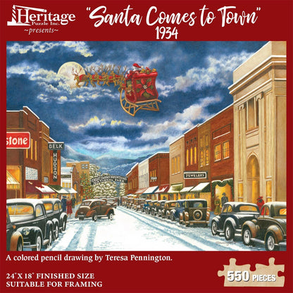 Santa Comes To Town "1934" 550 piece Christmas Heritage Puzzle
