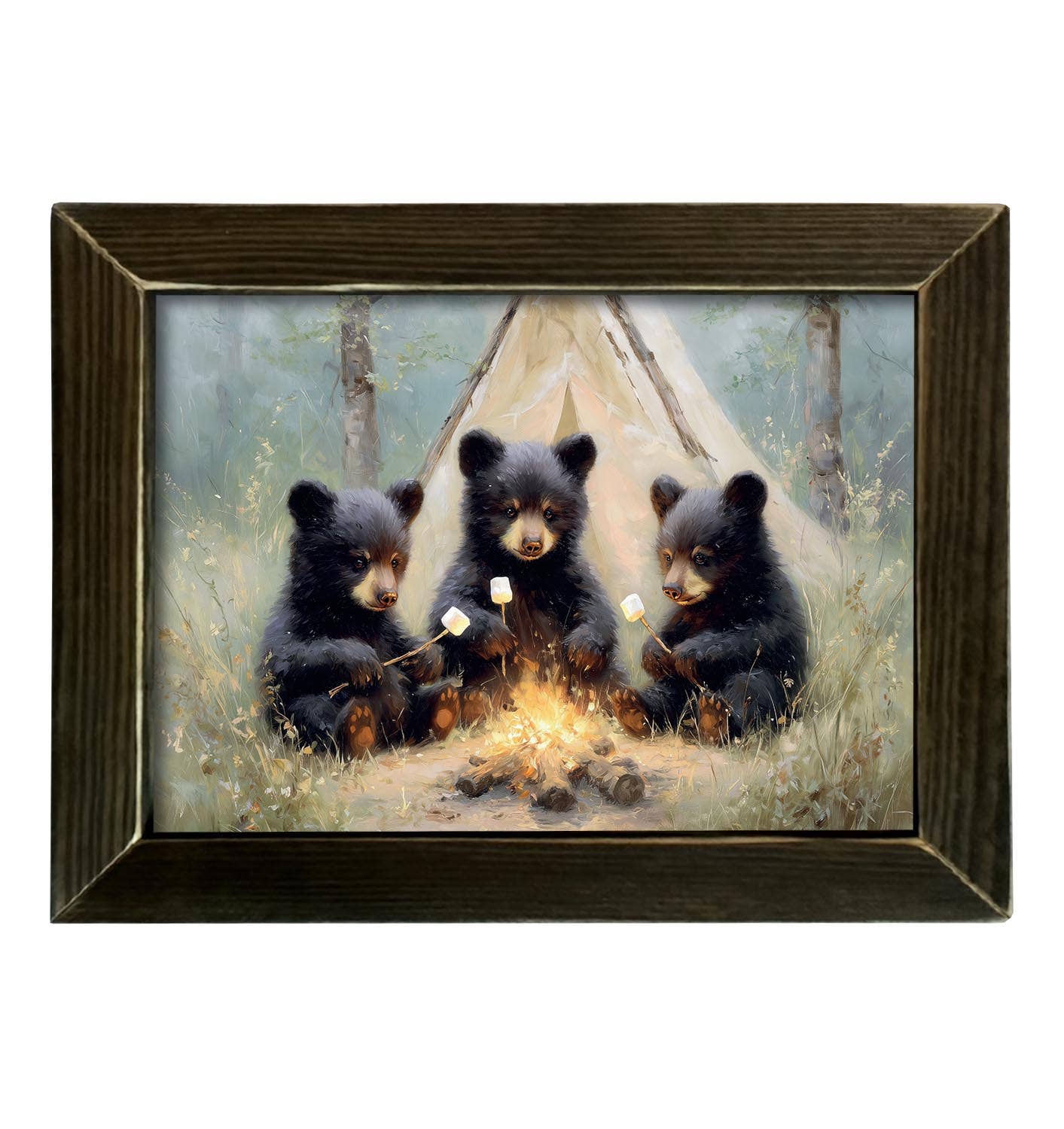 Black Bear S'mores Framed Art