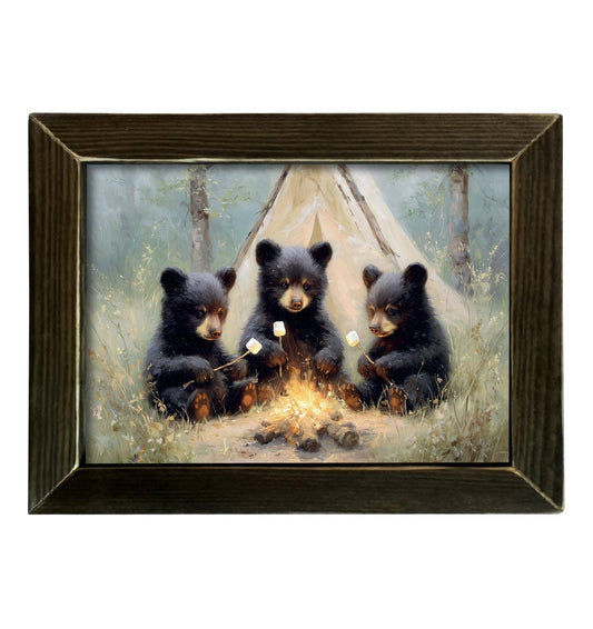 Black Bear S'mores Framed Art