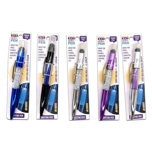 So Much Fun! 3-IN-1 Light Up Glitter Pen - Ballpoint