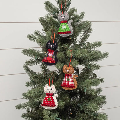 Felt Christmas Cat Ornament - 4 Options