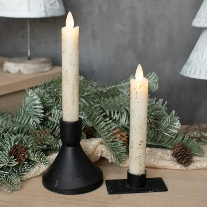 Rustic Cream Moving Flame LED Taper Candle