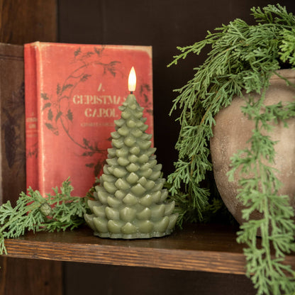 Dark Green Flameless LED Balsam Tree Candle