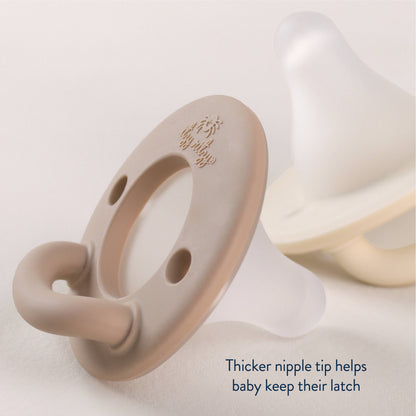 Itzy Ritzy Latch & Soothe Breastlike Pacifier - Taupe