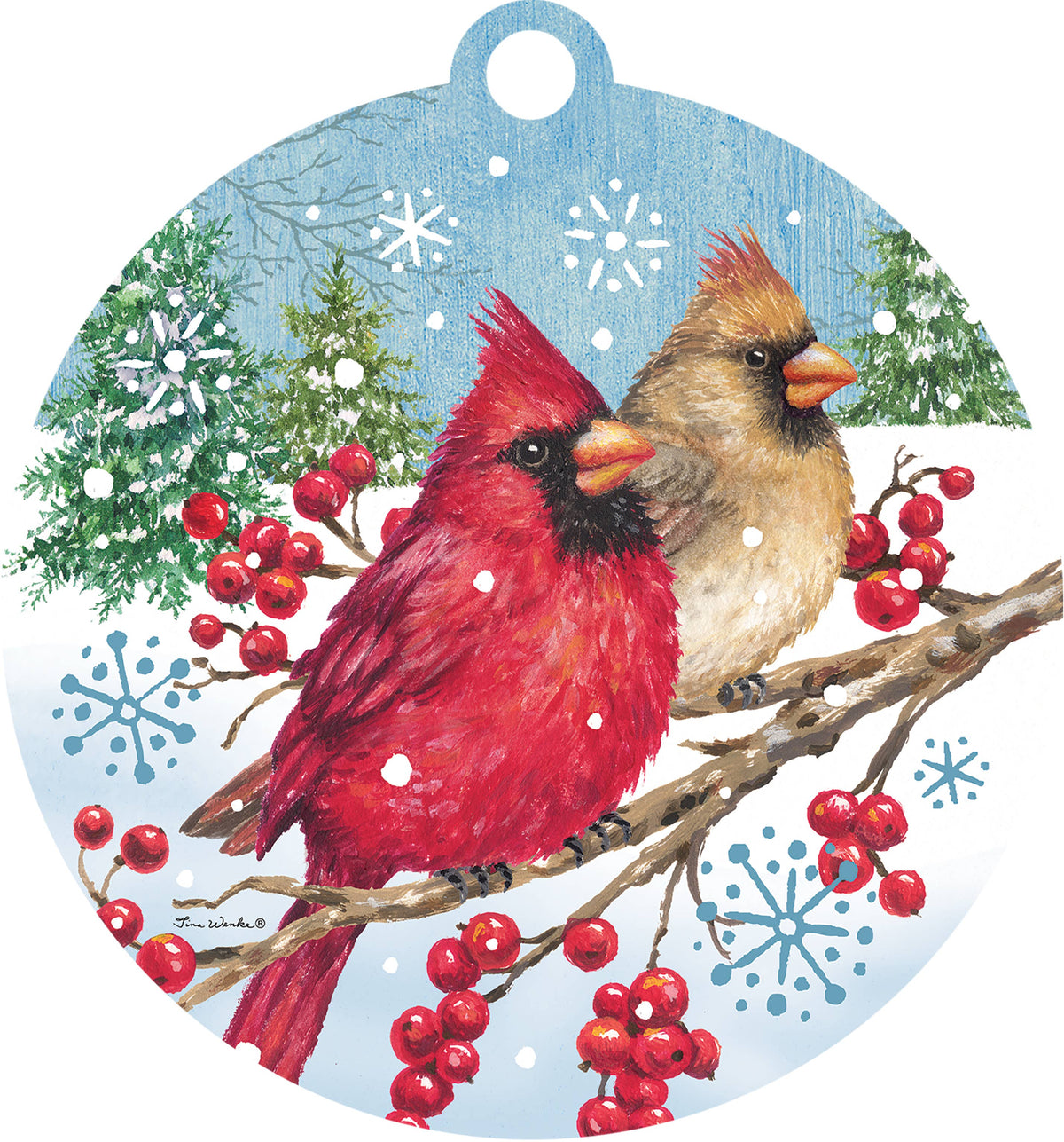 Winter Cardinal Christmas or Winter Door Hanger - Custom Decor