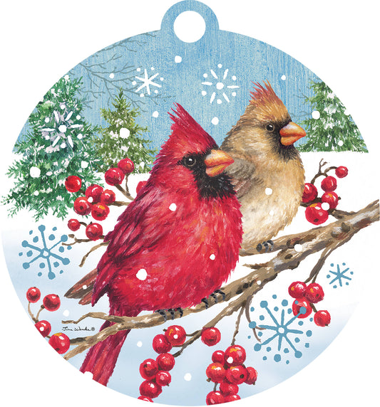 Winter Cardinal Christmas or Winter Door Hanger - Custom Decor