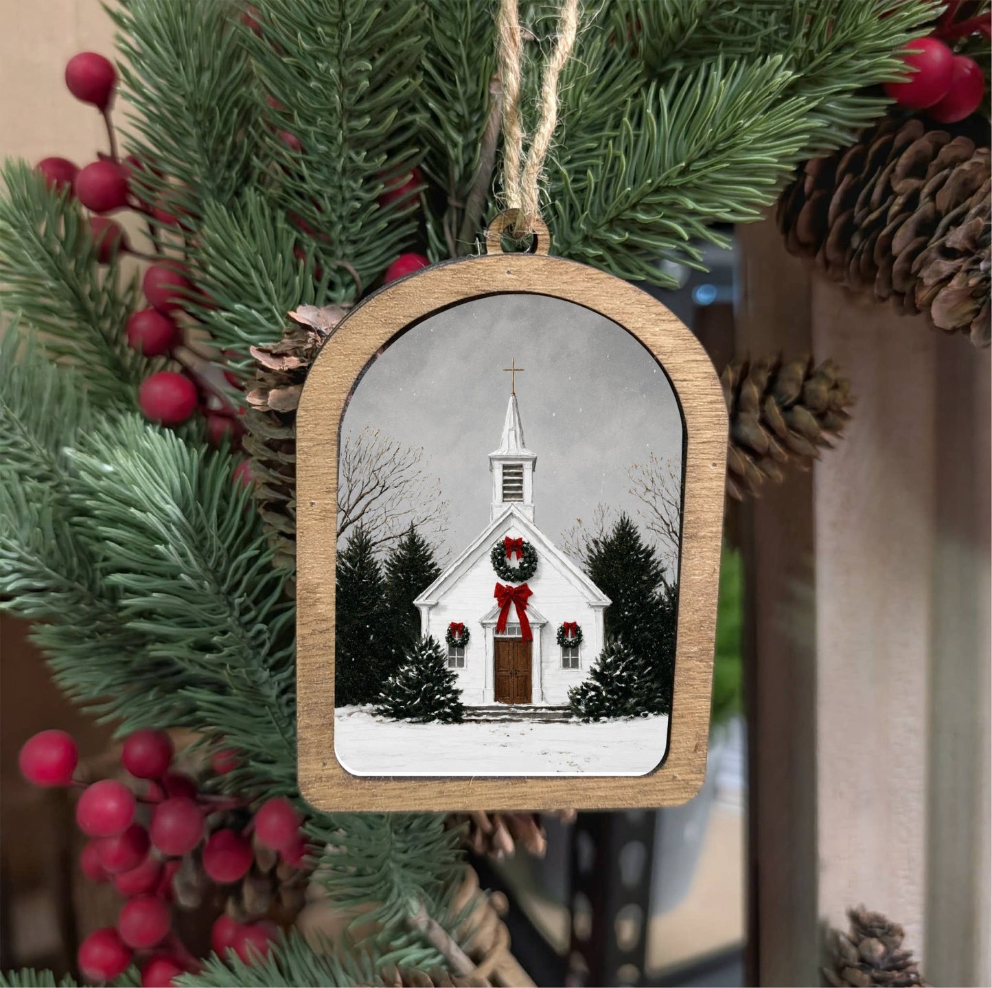 Framed Arch Ornament Christmas Church
