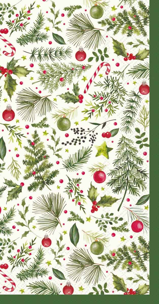 Christmas Branches All Over Paper Guest Towel Pack of 16