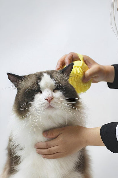 Pet Scrubber Bath Brush Shampoo Dispenser