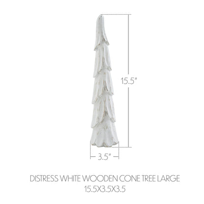 Distressed White Wooden Christmas Tree - 2 Sizes