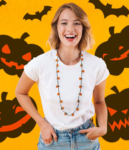 Light-Up Pumpkin Necklace w/ 20 lights
