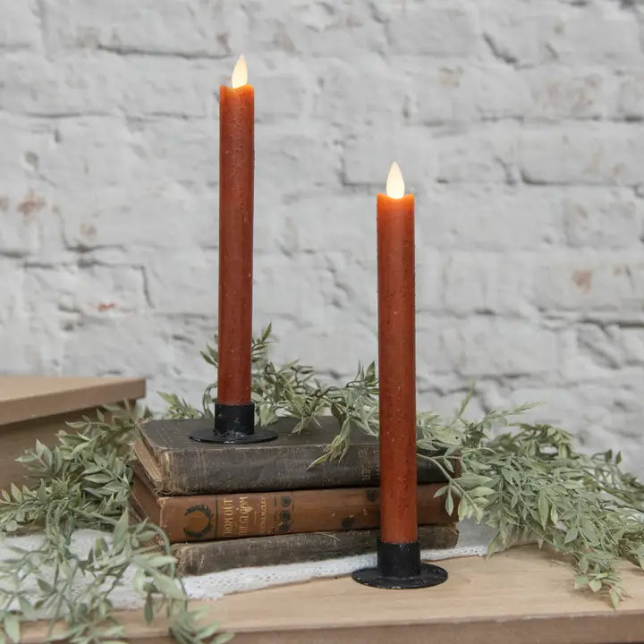 Realistic Moving Flame Bronze Taper Candle LED 9.5"