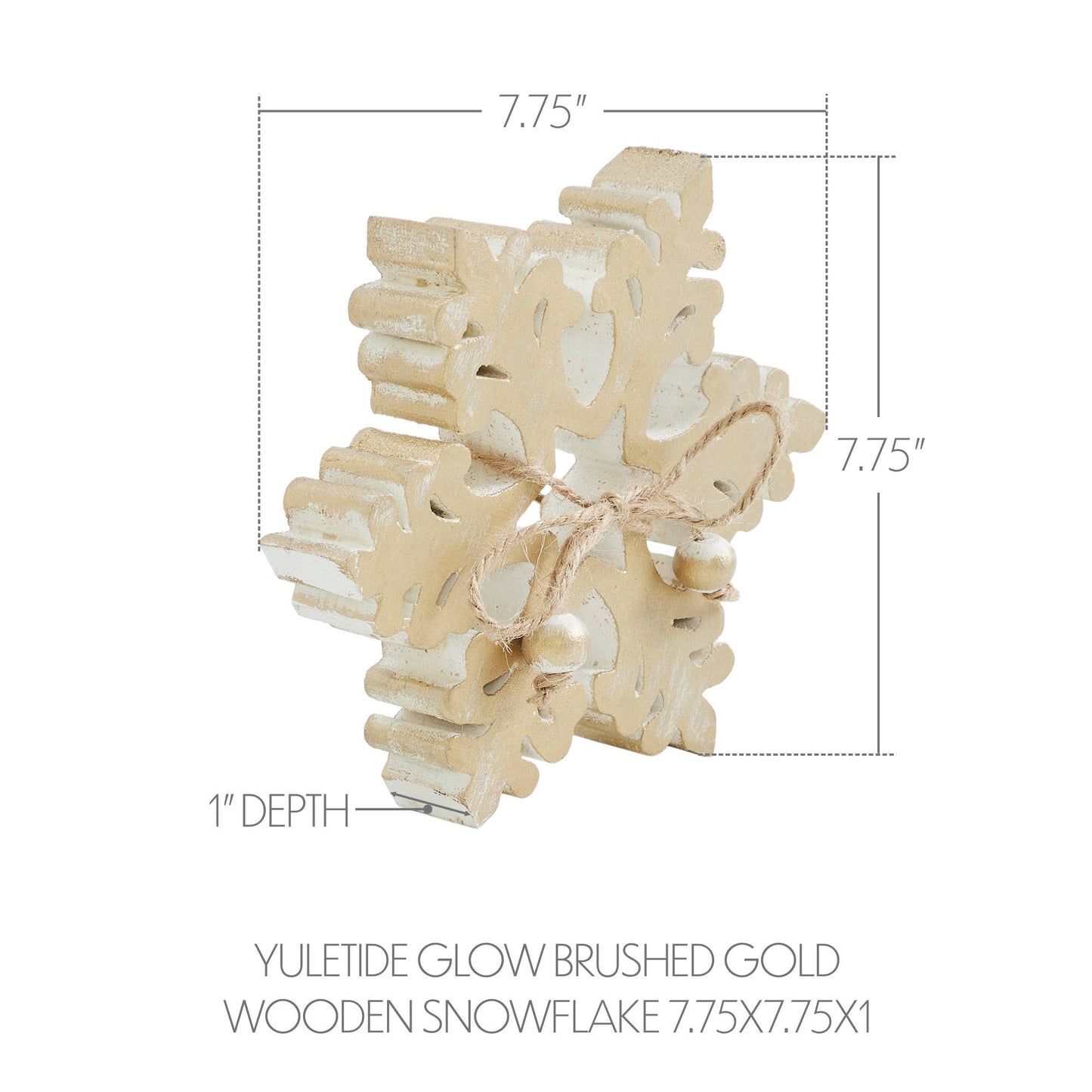 Brushed Gold Wooden Snowflake Christmas/Winter Decor - 2 Size Options