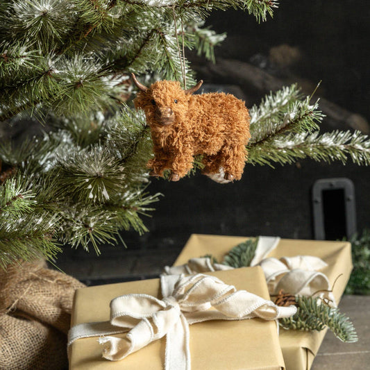 Standing Highland Cow Christmas Ornament - Plush