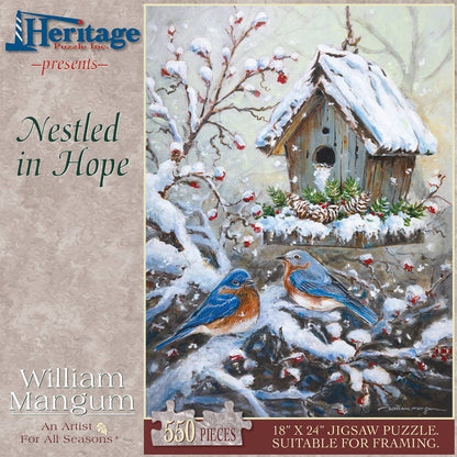 William Mangum Nestled in Hope 550 Piece Winter Heritage Puzzle