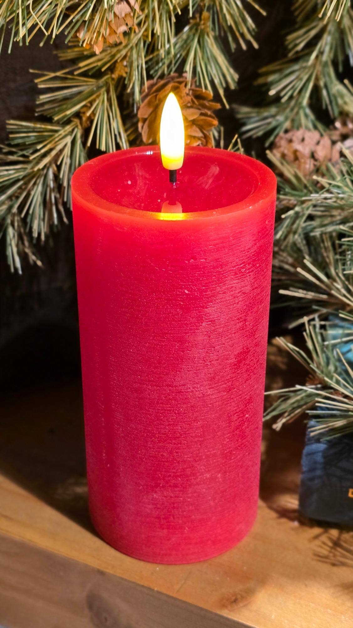 Melted Realistic Flame LED Flameless Candle - Cream, Green or Red