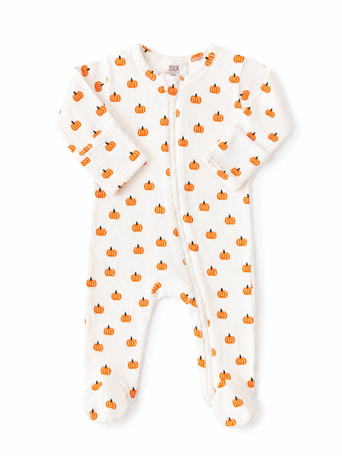 Pumpkin / Organic Pointelle 2-Way Zip Infant Footie Pajama