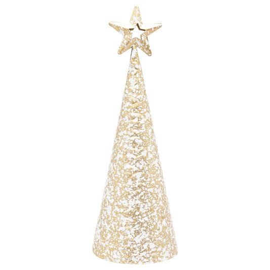 Frosted Gold Star Metal Tree Christmas Decor - 3 Sizes