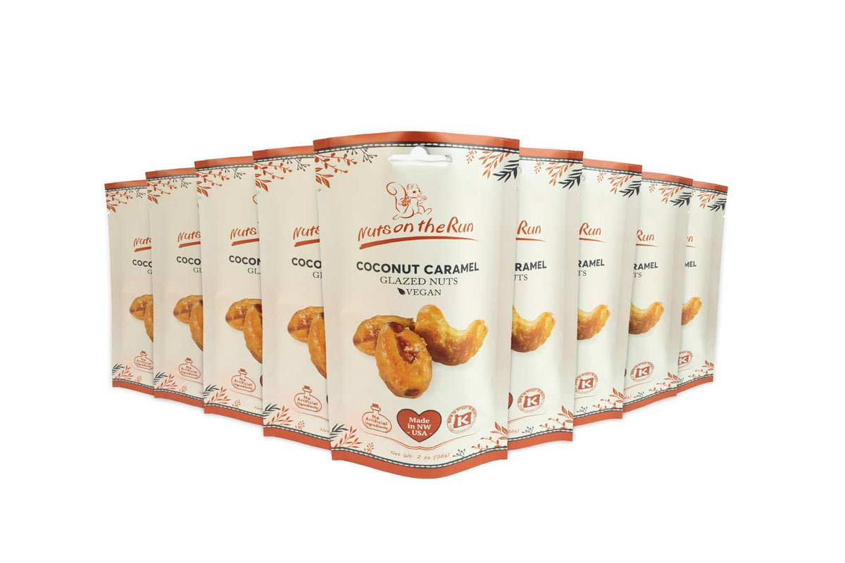 Coconut Caramel Glazed Mixed Nuts - Almonds and Cashews