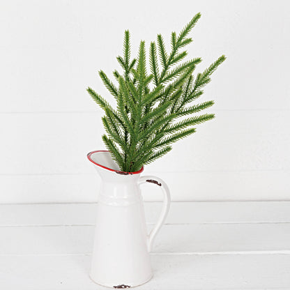 Soft Touch Evergreen Norfolk Pine Christmas Floral Stem - 18"