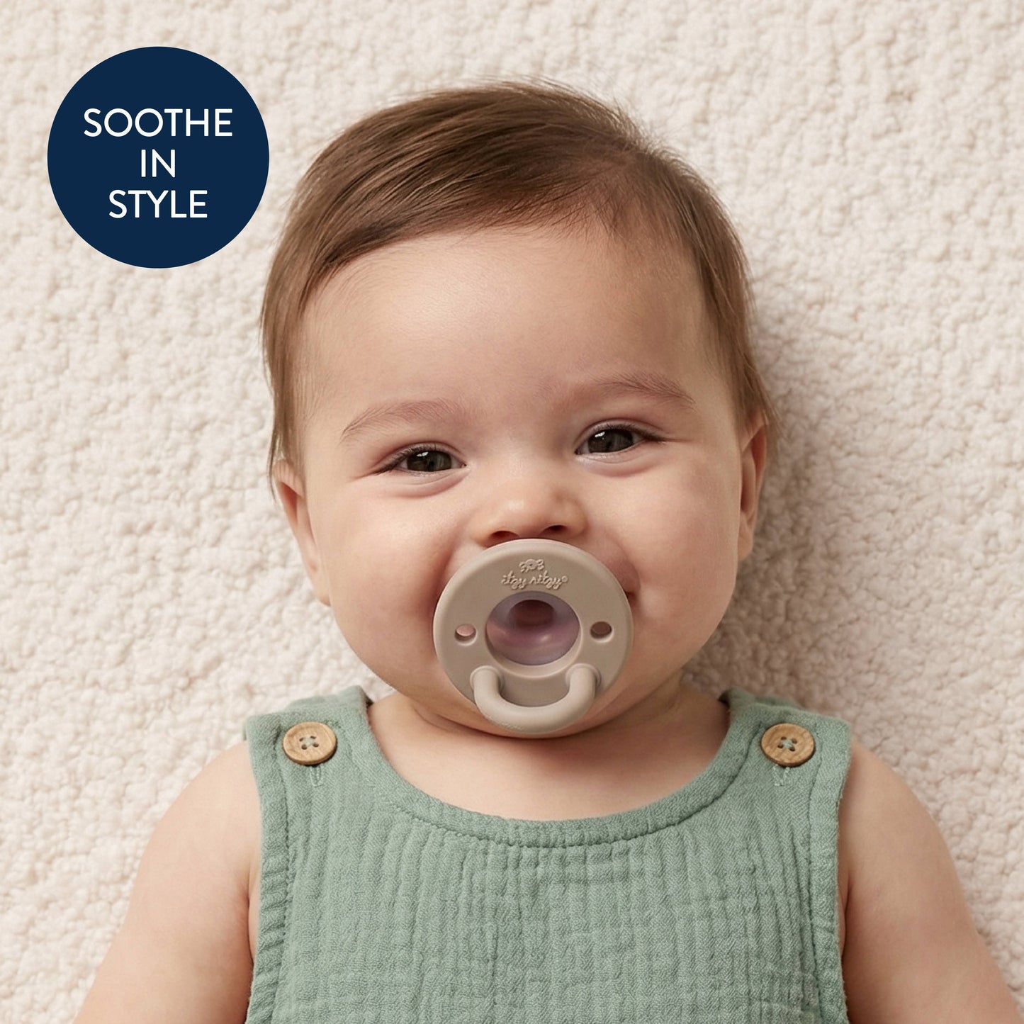 Itzy Ritzy Latch & Soothe Breastlike Pacifier - Taupe