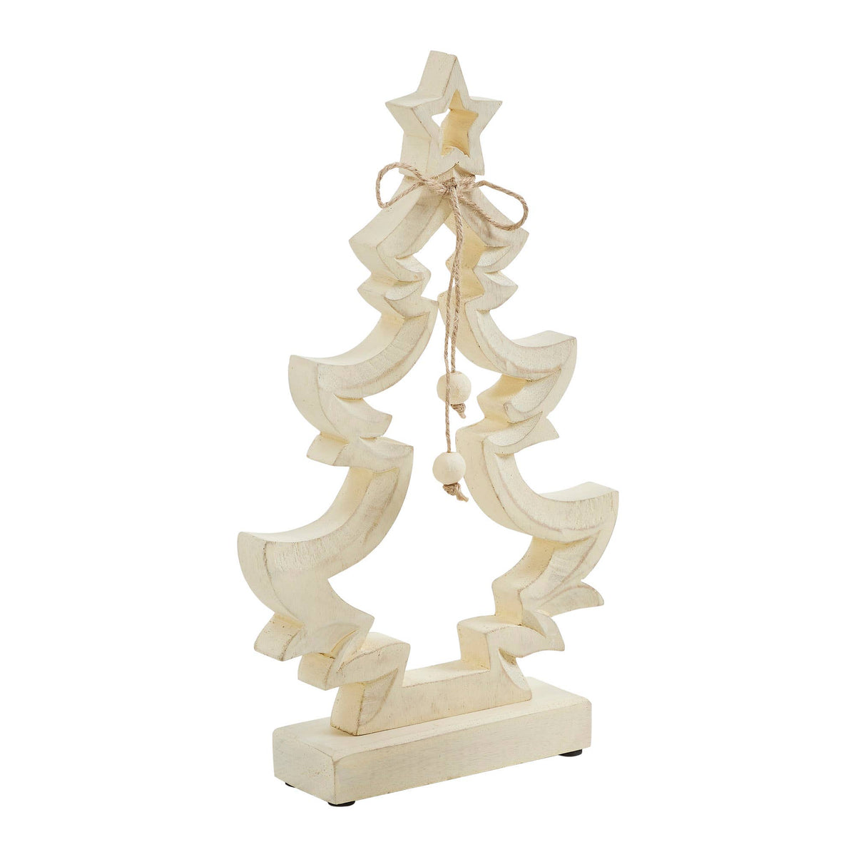 Everwhim Distressed Cream Wooden Christmas Tree - 2 Sizes
